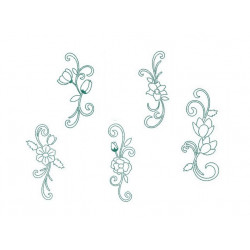 Stickserie - Flowers Line Art